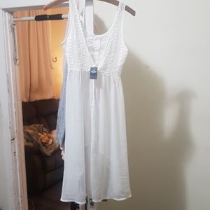 Hollister White Mesh Cover up